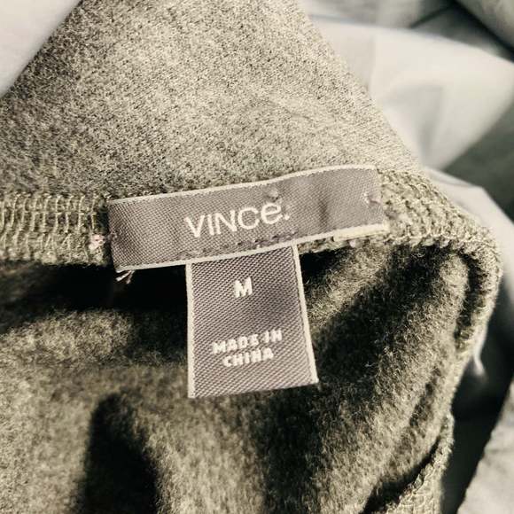 VINCE Heather Grey Cotton Polyester Hoodie Sweatshirt - Picture 4 of 6
